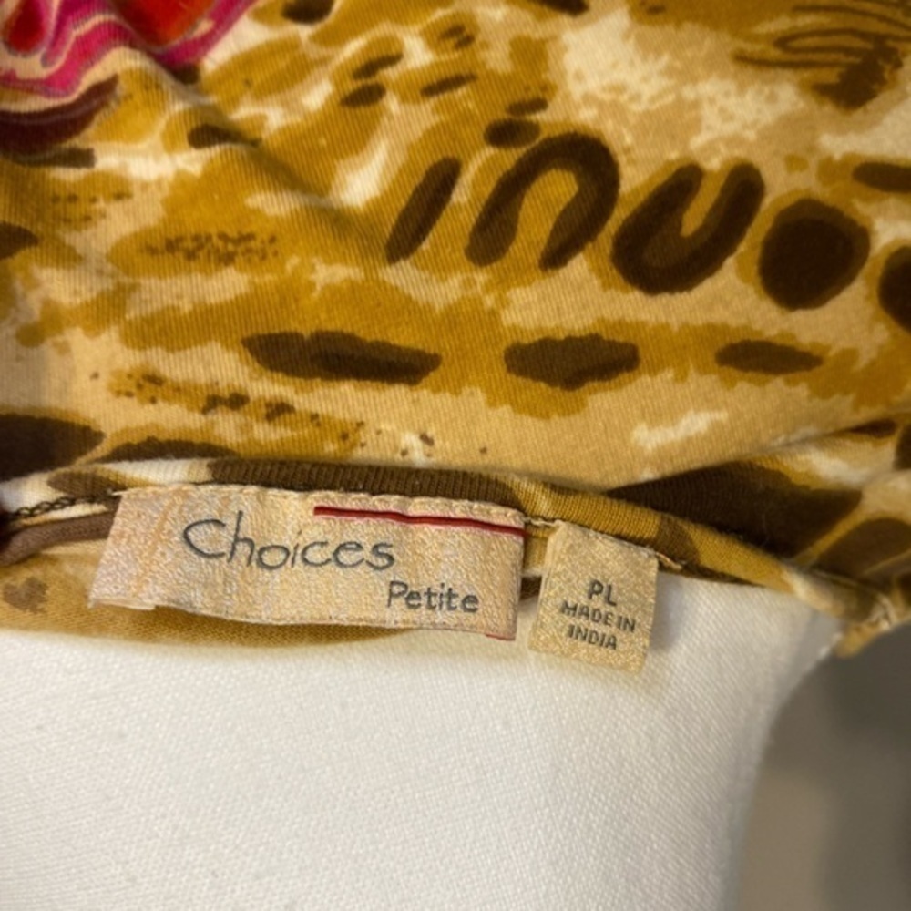 Choices Floral and Animal Print Top with Embellishments - Picture 6 of 10